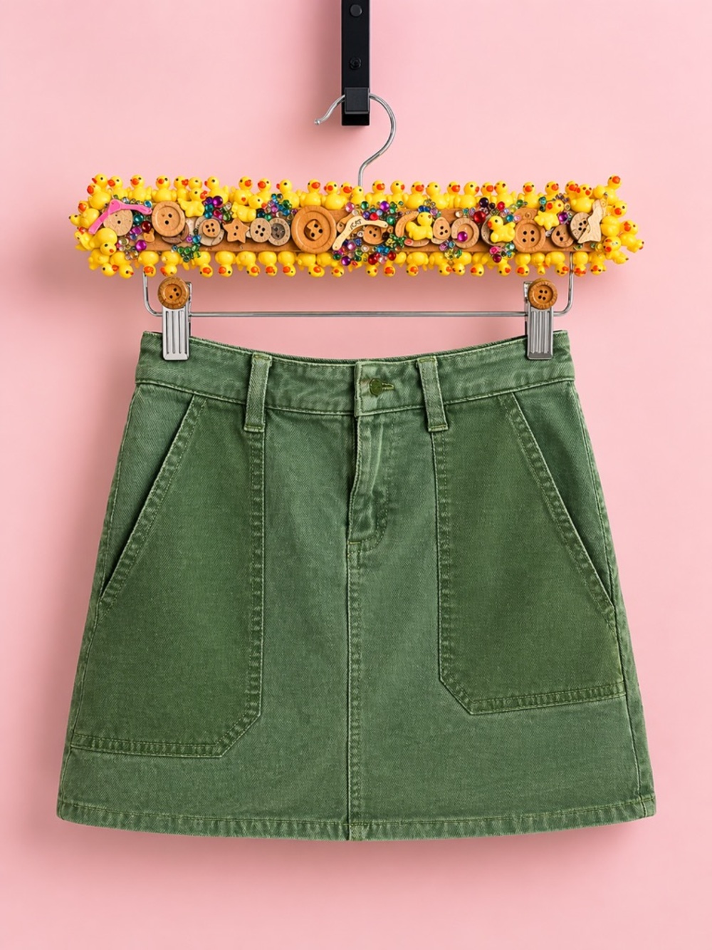 Vineyard Vines Olive Green Mini Skirt with Front Pockets